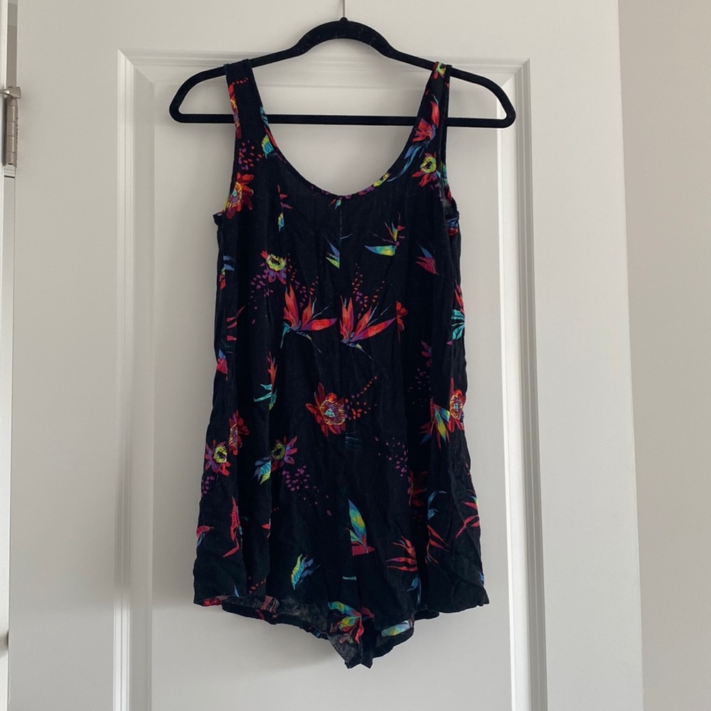 Rusty black and neon romper